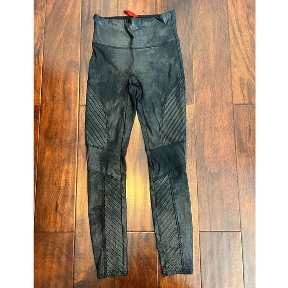 SPANX Women’s Black Leather-Look Leggings size Small - Picture 11 of 15